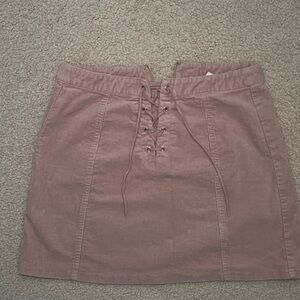 Forever 21 Lace-Up Mini Skirt in Dusty Rose